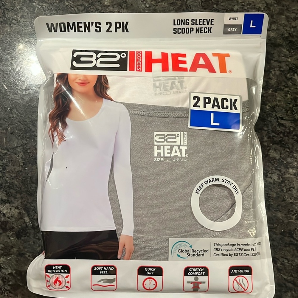 32 degree heat long sleeve - pack of 2